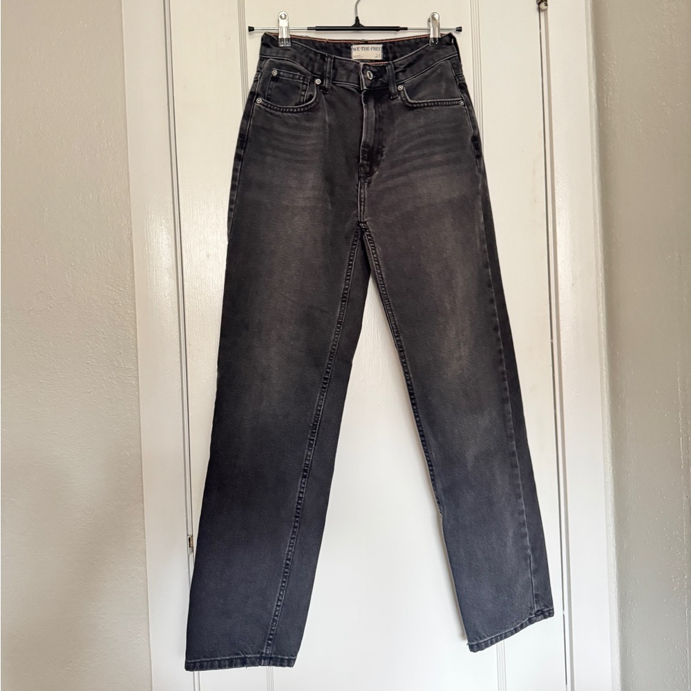 We The Free - Free People Dark Gray Women’s Straight Jeans